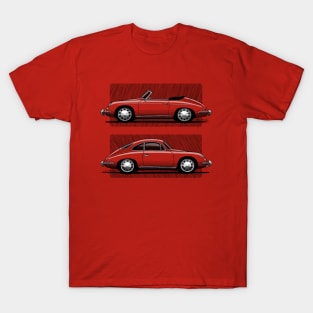 Sketchy drawings of both the coupé and the cabrio beautiful german sports car T-Shirt